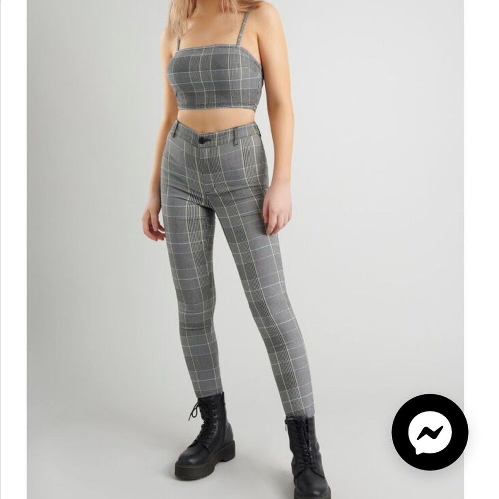 Garage Plaid "As If!" Pants and crop top size small